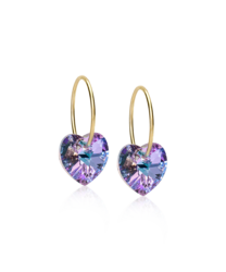 GT Ear Ring 14 mm, Heart 10 mm, Lilac in der Gruppe Ohrringe / Goldohrringe bei SCANDINAVIAN JEWELRY DESIGN (15-1355-76)