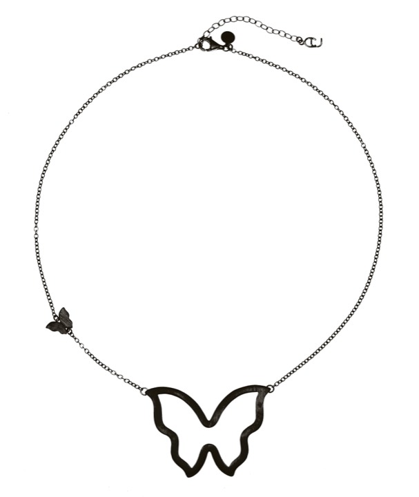 Butterfly big Halsketten Black 45-50 cm in der Gruppe Halsketten / Silberhalsketten bei SCANDINAVIAN JEWELRY DESIGN (1512140003)