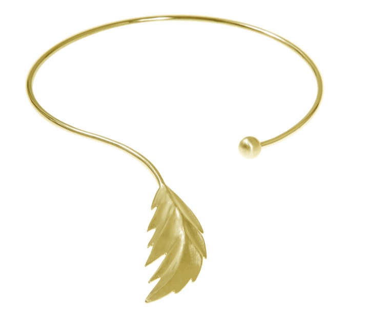 Feather bangle Halsketten flex Gold S/M in der Gruppe Halsketten / Goldhalsketten bei SCANDINAVIAN JEWELRY DESIGN (1521121014)