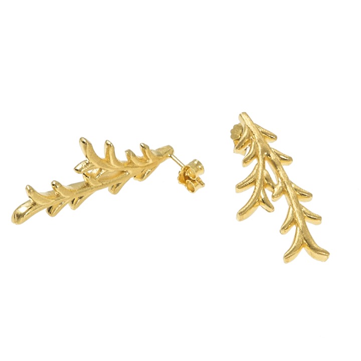 Tree twig Ohrring Gold in der Gruppe Ohrringe / Goldohrringe bei SCANDINAVIAN JEWELRY DESIGN (1521421002)