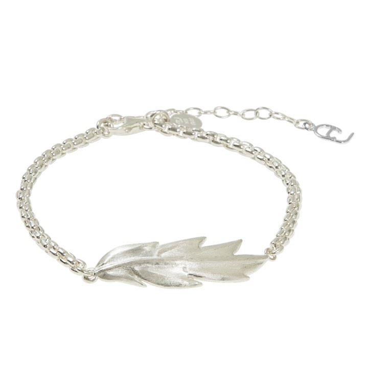 Feather/Leaf chain brace Armbänder Silber in der Gruppe Armbänder / Silberarmbänder bei SCANDINAVIAN JEWELRY DESIGN (1524311001)