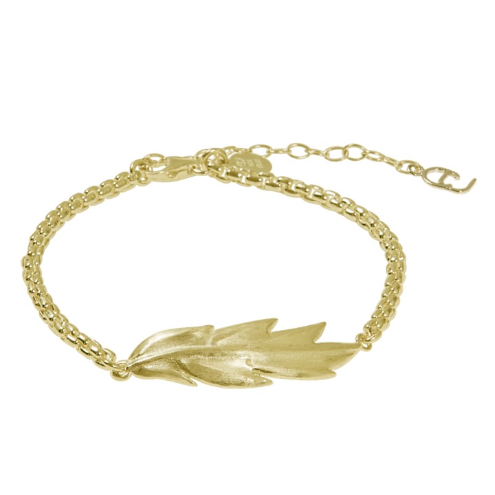 Feather/Leaf chain brace Armbänder Gold in der Gruppe Armbänder / Goldarmbänder bei SCANDINAVIAN JEWELRY DESIGN (1524321001)