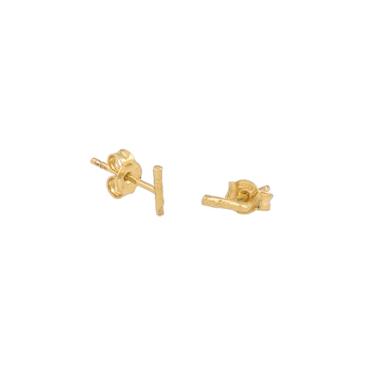 Wood small Ohrring Gold in der Gruppe Ohrringe / Goldohrringe bei SCANDINAVIAN JEWELRY DESIGN (1626421002)