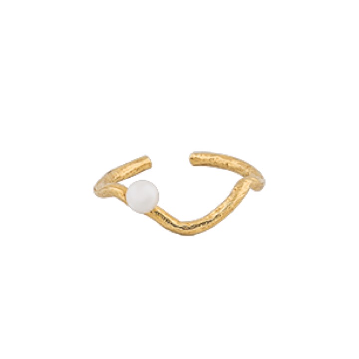 One Pearl ring Gold in der Gruppe Ringe / Perlenringe bei SCANDINAVIAN JEWELRY DESIGN (1632521001)