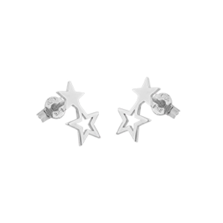 Double star Ohrring Silber in der Gruppe Ohrringe / Silberohrringe  bei SCANDINAVIAN JEWELRY DESIGN (1711411001)