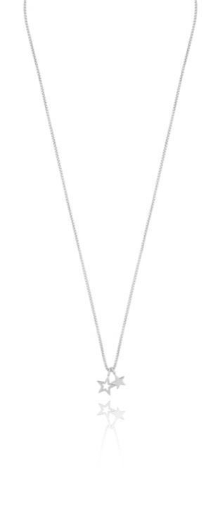 Double star pendant Halsketten Silber 42-47 cm in der Gruppe Halsketten / Silberhalsketten bei SCANDINAVIAN JEWELRY DESIGN (1712111001)