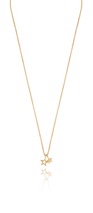Double star pendant Halsketten Gold 42-47 cm in der Gruppe Halsketten / Goldhalsketten bei SCANDINAVIAN JEWELRY DESIGN (1712121001)