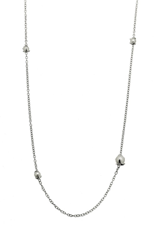 Pearl long chain Halsketten Silber 90+5 cm in der Gruppe Halsketten / Silberhalsketten bei SCANDINAVIAN JEWELRY DESIGN (1814271001)