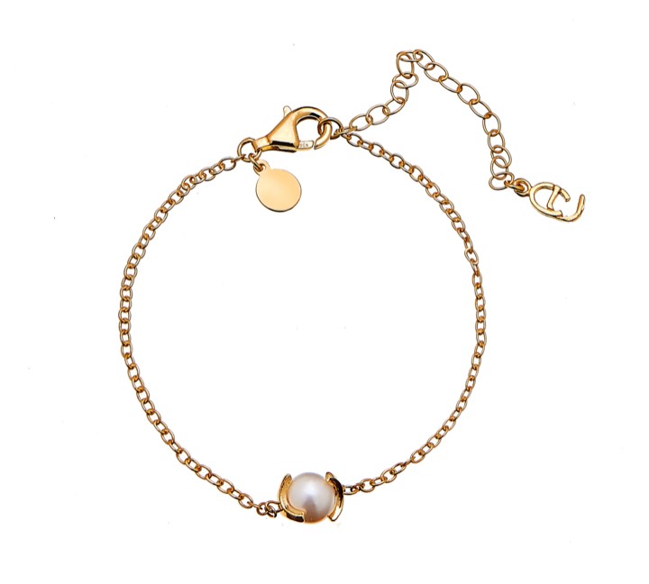 Pearl chain braclet Gold in der Gruppe Armbänder / Goldarmbänder bei SCANDINAVIAN JEWELRY DESIGN (1814322001)