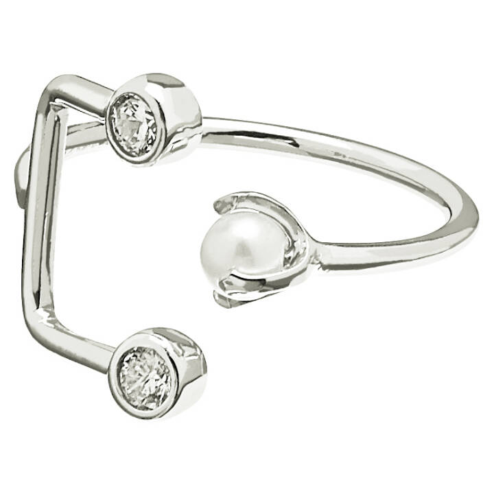 Pearl/Brilliant double ring Silber in der Gruppe Ringe bei SCANDINAVIAN JEWELRY DESIGN (1815521002V)