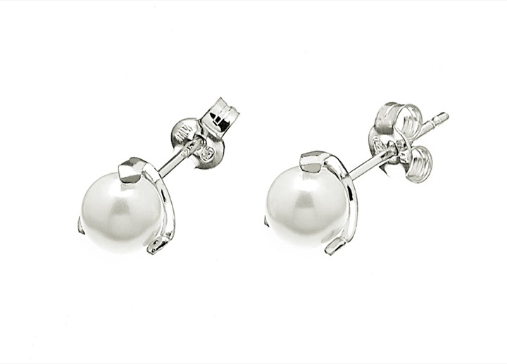 Pearl small stud Ohrring Silber in der Gruppe Ohrringe / Perlenohrringe bei SCANDINAVIAN JEWELRY DESIGN (1816471003)