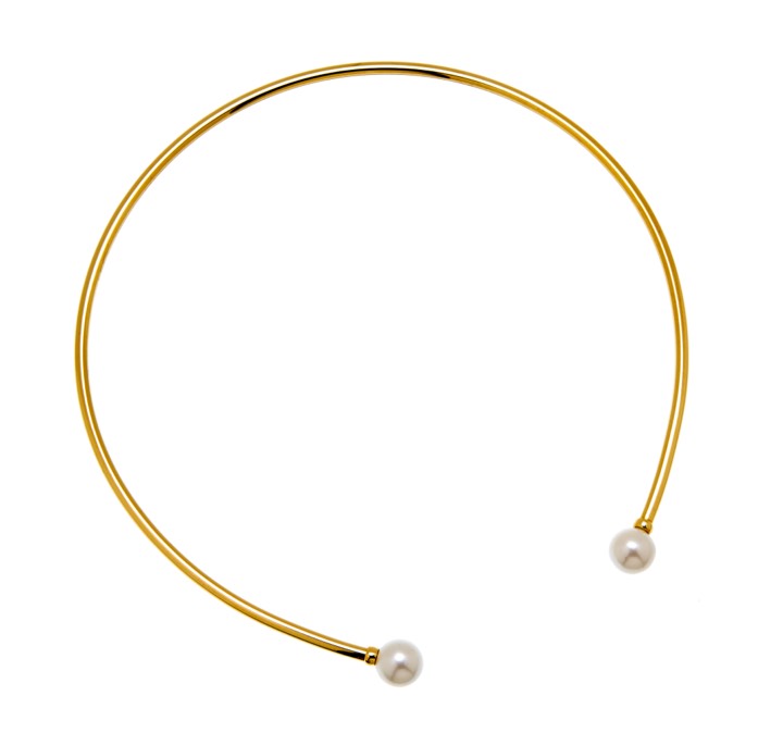 Pearl bangle Halsketten flex Gold in der Gruppe Halsketten / Goldhalsketten bei SCANDINAVIAN JEWELRY DESIGN (1818222001)