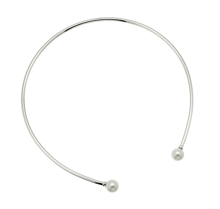 Pearl bangle Halsketten flex Silber in der Gruppe Halsketten / Silberhalsketten bei SCANDINAVIAN JEWELRY DESIGN (1818271001)