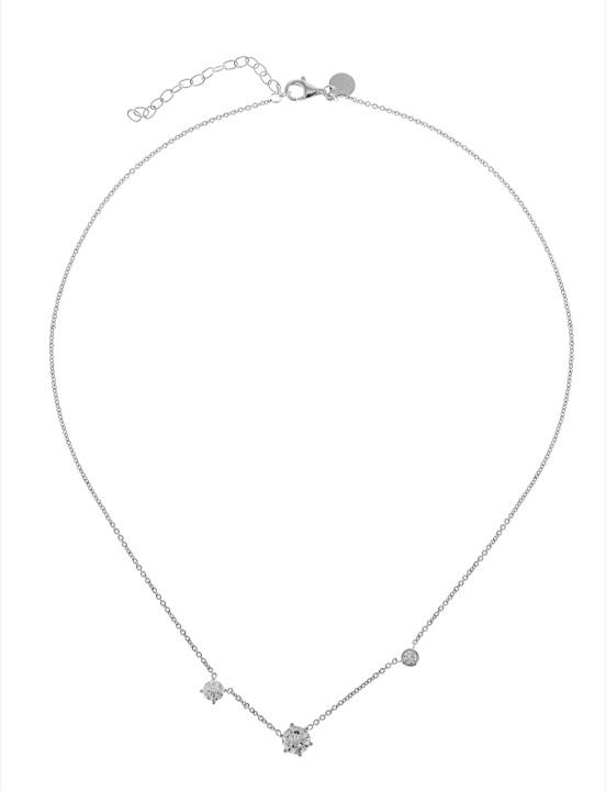Two Stone Halsketten - Silber in der Gruppe Last Chance / Halsketten bei SCANDINAVIAN JEWELRY DESIGN (1828170001)