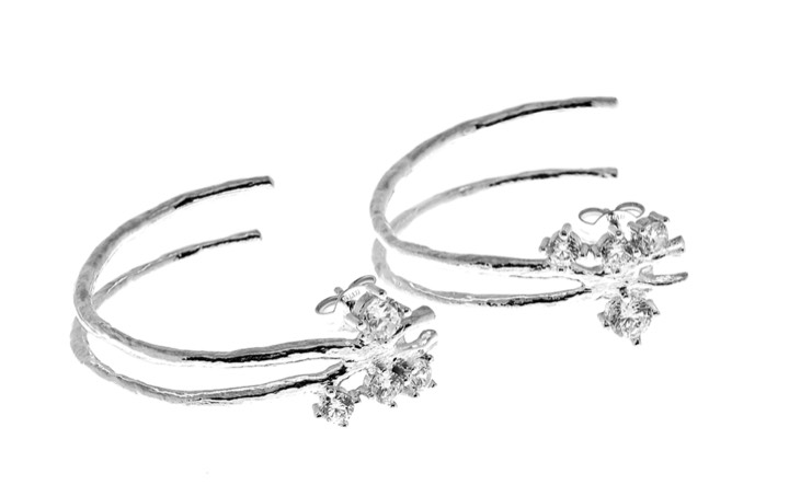 Product Image for CU JEWELLERY Two kluster hoop Ohrring - Silber