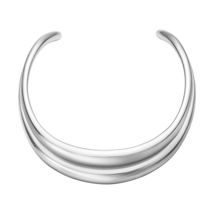 CURVE NECKRING Halsring Silber in der Gruppe Halsketten / Silberhalsketten bei SCANDINAVIAN JEWELRY DESIGN (20000009)