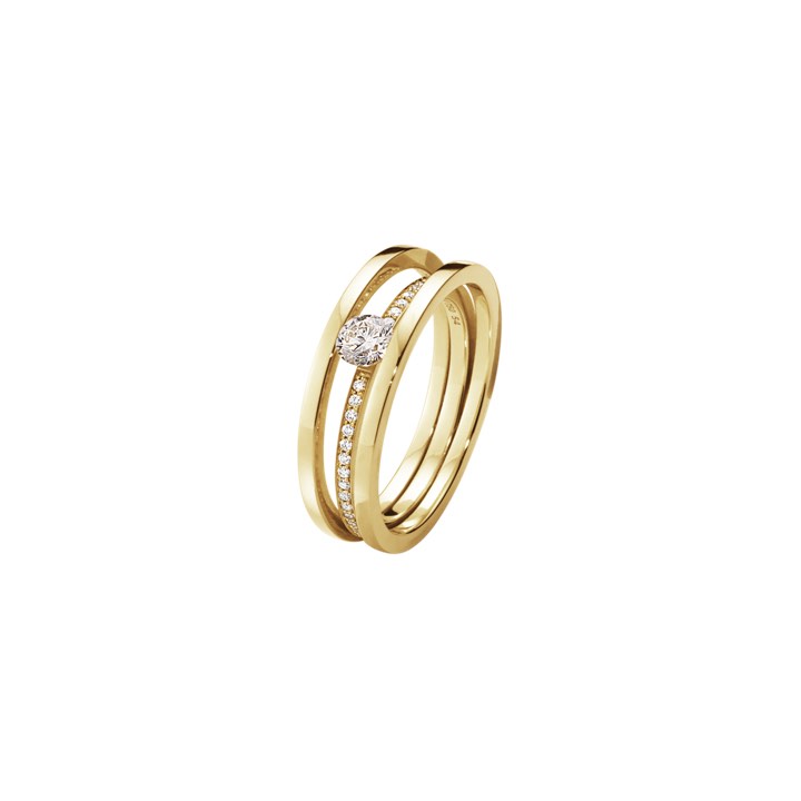 HALO SOLITAIRE Ring SINGLE PAVE 0.36 ct Gold in der Gruppe Ringe / Diamantringe bei SCANDINAVIAN JEWELRY DESIGN (20000117)