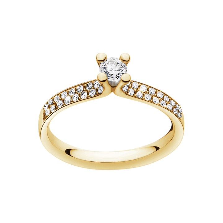 MAGIC SOLITAIRE Ring Diamant PAVÉ 0.33 ct Gold in der Gruppe Ringe / Verlobungs- & Eheringe bei SCANDINAVIAN JEWELRY DESIGN (20000459)