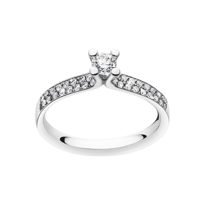 MAGIC SOLITAIRE Ring Diamant PAVÉ 0.33 ct Weißgold in der Gruppe Ringe / Verlobungs- & Eheringe bei SCANDINAVIAN JEWELRY DESIGN (20000460)