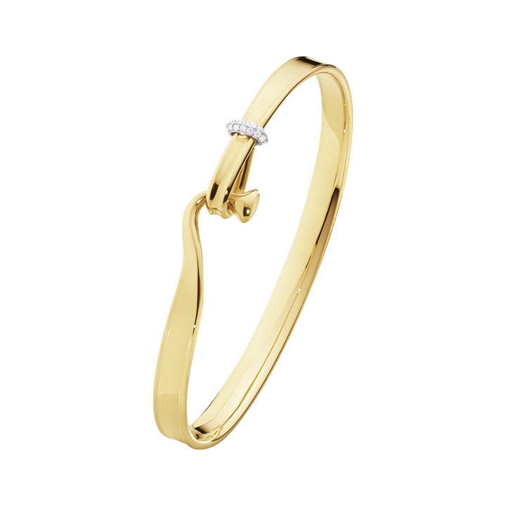 TORUN BANGLE Armbänder Gold Diamant 0.08 ct Weißgold in der Gruppe Armbänder / Armreifen bei SCANDINAVIAN JEWELRY DESIGN (20000476)