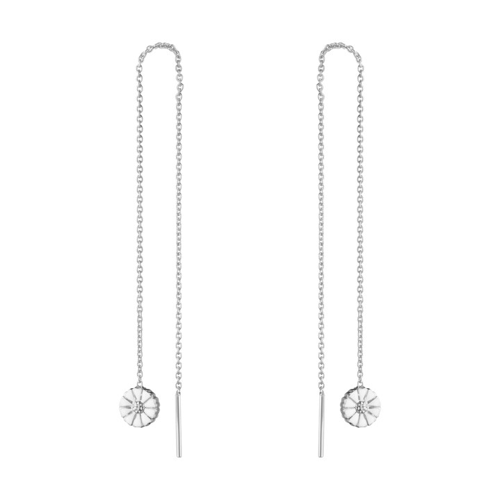 Product Image for Georg Jensen DAISY THREADER Ohrring Silber RH WHITE ENAMEL 7 MM