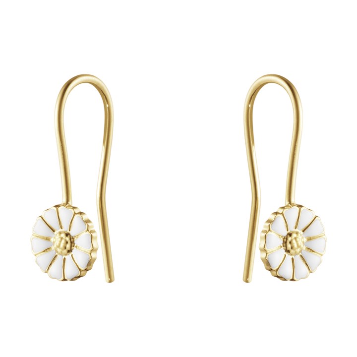 Product Image for Georg Jensen DAISY OhrringS Silber Goldpläterad WHITE ENAMEL 7 MM