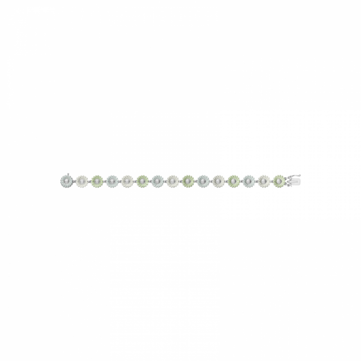 DAISY Armbänder (Silber) GREEN ENAMEL in der Gruppe Armbänder / Silberarmbänder bei SCANDINAVIAN JEWELRY DESIGN (20001114)