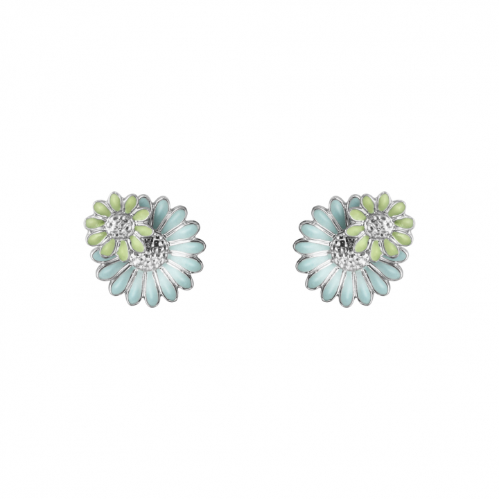 Product Image for Georg Jensen DAISY LAYERED Ohrring (Silber) BLUE GREEN ENAMEL