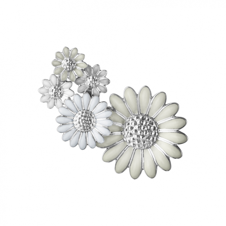 Product Image for Georg Jensen DAISY MEDIUM EAR CUFF (Silber) WHITE ENAMEL Höger