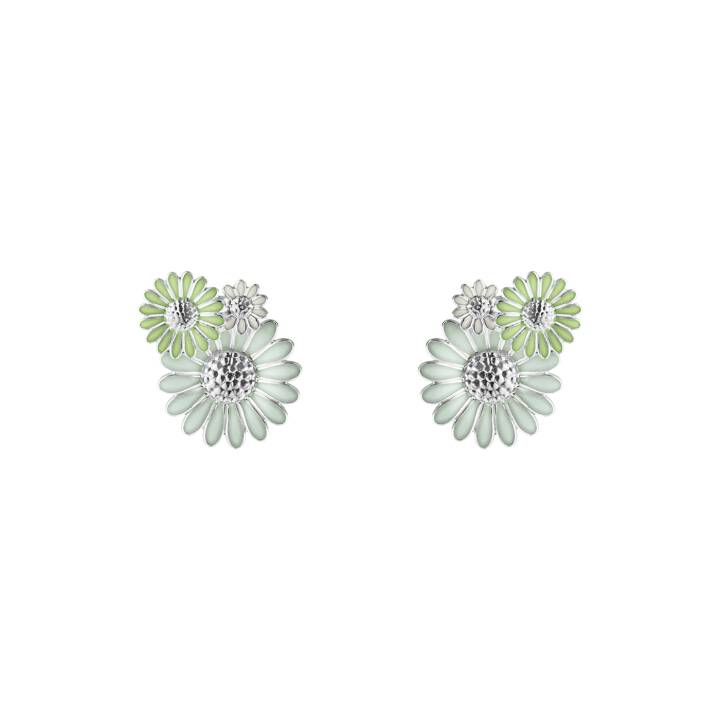 DAISY LARGE Studs/Ohrring Silber GREEN ENAMEL in der Gruppe Ohrringe bei SCANDINAVIAN JEWELRY DESIGN (20001311)