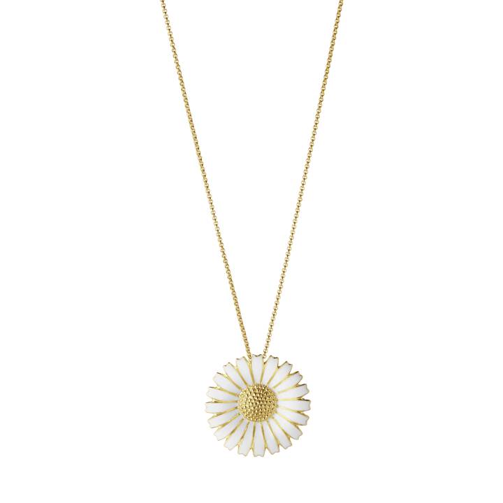 Product Image for Georg Jensen DAISY BROOCH/Halsketten 33 MM WHITE ENAMEL Gold