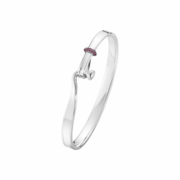 TORUN BANGLE Pink Sapphire Silver in der Gruppe Armbänder / Armreifen bei SCANDINAVIAN JEWELRY DESIGN (20001334)