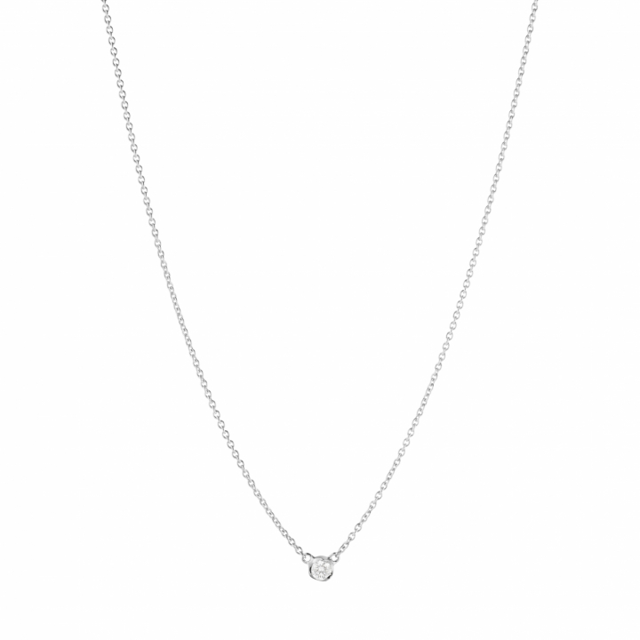 GJ SIGNATURE SOLITAIRE PENDANT White Gold DIAMOND 0.05 CT in der Gruppe Halsketten / Diamanthalsketten bei SCANDINAVIAN JEWELRY DESIGN (20001343)