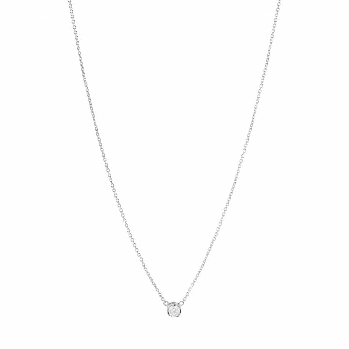 GJ SIGNATURE SOLITAIRE PENDANT White Gold DIAMOND 0.10 CT in der Gruppe Halsketten / Diamanthalsketten bei SCANDINAVIAN JEWELRY DESIGN (20001344)