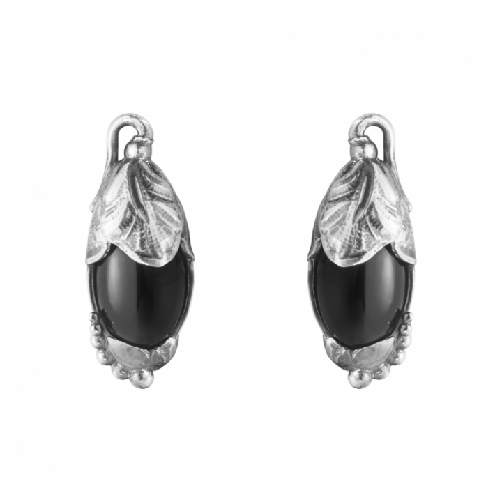 2024 HERITAGE EAR CLIPS Silber BLACK ONYX in der Gruppe Ohrringe / Silberohrringe  bei SCANDINAVIAN JEWELRY DESIGN (20001398)
