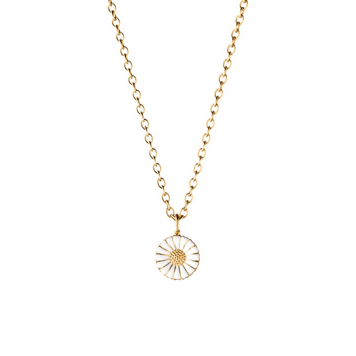 Product Image for Georg Jensen DAISY Hängeschmuck Silber Goldpläterad WHITE ENAMEL 11 MM