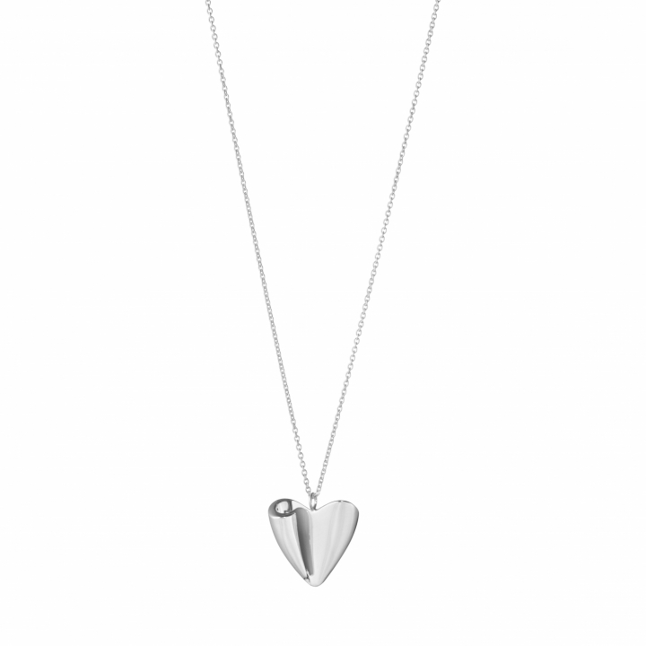 FOLDED HEART PENDANT Silber in der Gruppe Ohrringe / Silberohrringe  bei SCANDINAVIAN JEWELRY DESIGN (20001526)