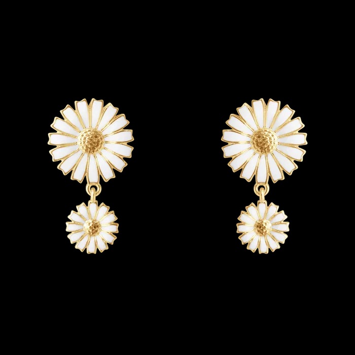 DAISY Double Earrings Gold in der Gruppe Ohrringe / Goldohrringe bei SCANDINAVIAN JEWELRY DESIGN (20001670)