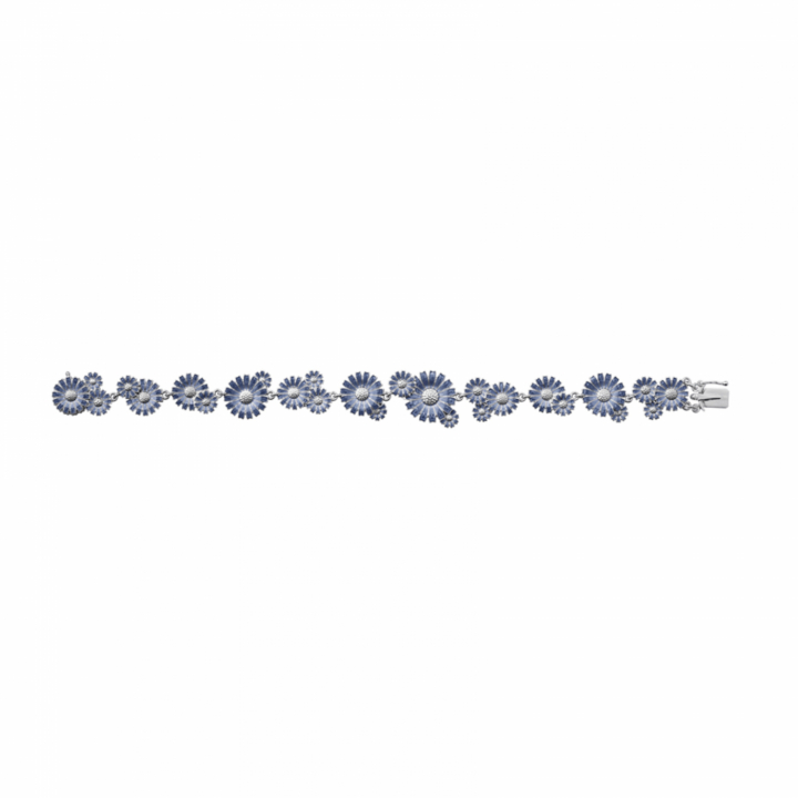 DAISY LAYERED ROW BRACELET SILVER BLUE  in der Gruppe Armbänder / Silberarmbänder bei SCANDINAVIAN JEWELRY DESIGN (2000177100)