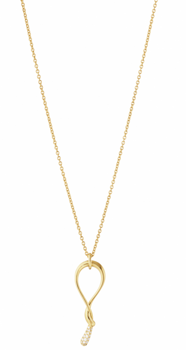 MERCY Swirl Pendant Gold 0,04ct in der Gruppe Halsketten / Diamanthalsketten bei SCANDINAVIAN JEWELRY DESIGN (20001831)