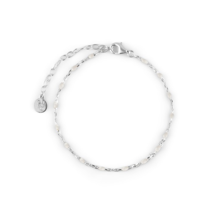 Letters beaded brace Armbänder white Silber in der Gruppe Armbänder / Silberarmbänder bei SCANDINAVIAN JEWELRY DESIGN (2014371004)