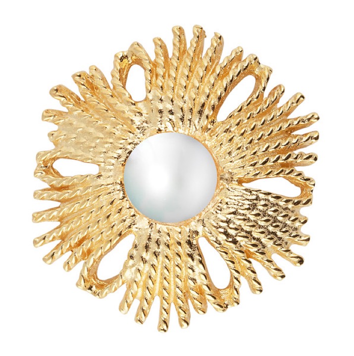 Gatsby Pearl brosch/pendant Gold in der Gruppe Halsketten / Goldhalsketten bei SCANDINAVIAN JEWELRY DESIGN (2017021001)