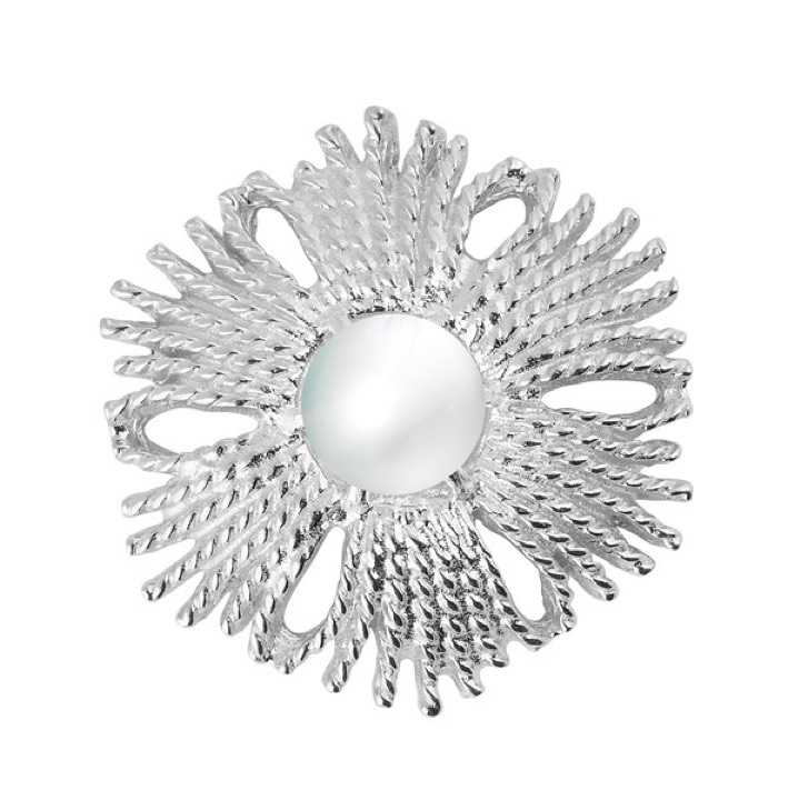 Gatsby Pearl brosch/pendant Silber in der Gruppe Halsketten / Silberhalsketten bei SCANDINAVIAN JEWELRY DESIGN (2017071001)