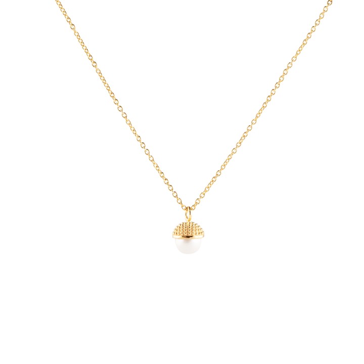 Pearl bubble short Halsketten Gold 40-45 cm in der Gruppe Halsketten / Goldhalsketten bei SCANDINAVIAN JEWELRY DESIGN (2022121001)