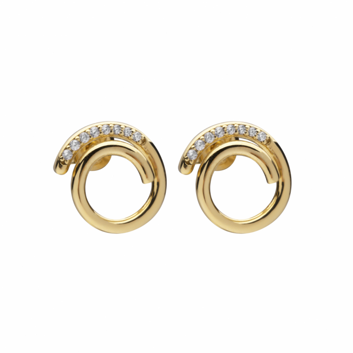 Loop stone Earring (Gold) in der Gruppe Ohrringe / Goldohrringe bei SCANDINAVIAN JEWELRY DESIGN (2127420003)
