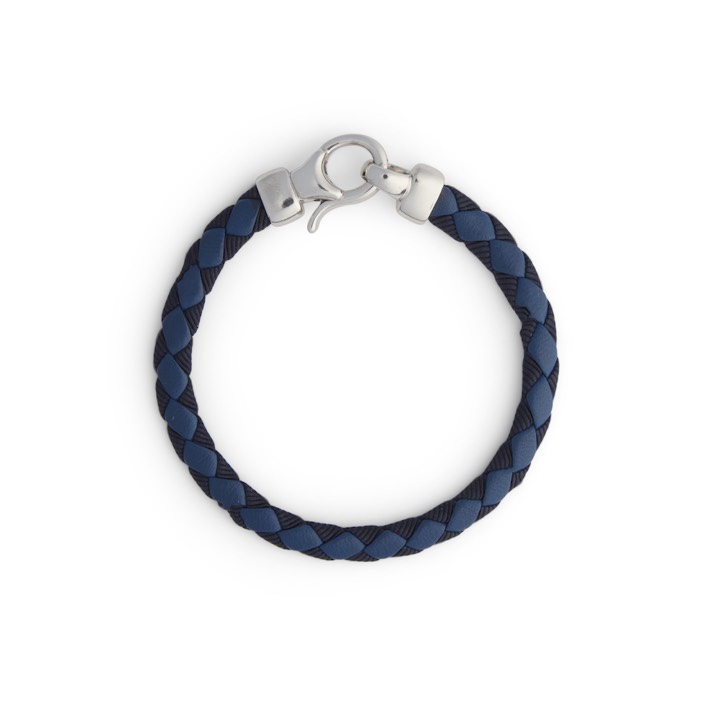 Bear braided brace blue in der Gruppe Armbänder / Silberarmbänder bei SCANDINAVIAN JEWELRY DESIGN (2229377R)
