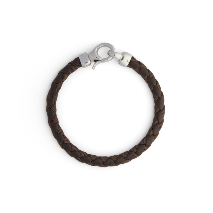 Bear braided brace brown in der Gruppe Armbänder / Silberarmbänder bei SCANDINAVIAN JEWELRY DESIGN (2229378R)