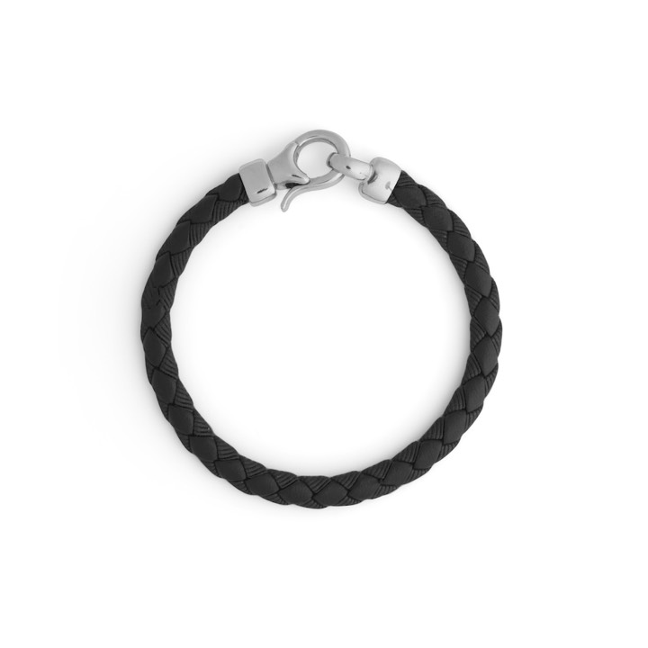 Bear braided brace black in der Gruppe Armbänder / Silberarmbänder bei SCANDINAVIAN JEWELRY DESIGN (2229379R)