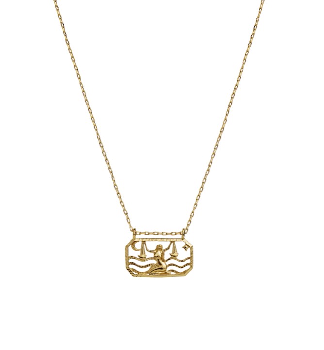 Zodiac vågen Halsketten (Gold) 45 cm in der Gruppe Halsketten / Goldhalsketten bei SCANDINAVIAN JEWELRY DESIGN (2577a)