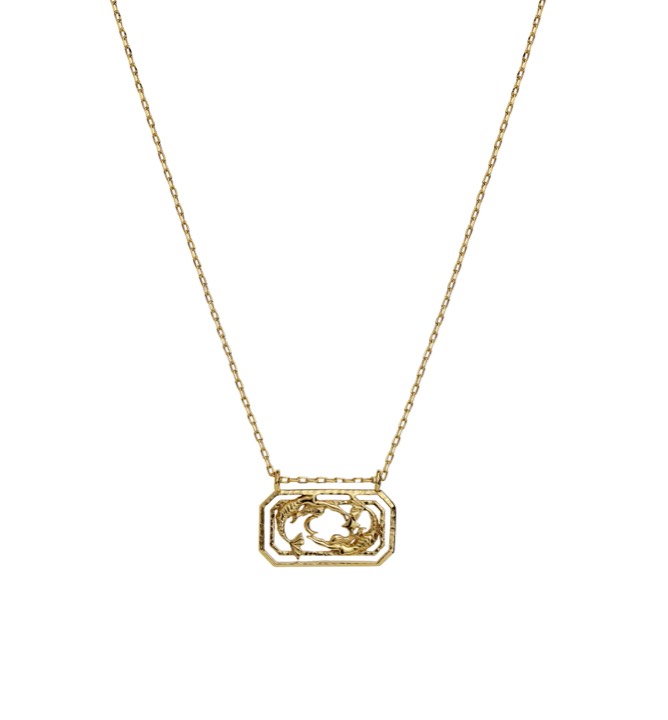 Zodiac fiskarna Halsketten (Gold) 45 cm in der Gruppe Halsketten / Goldhalsketten bei SCANDINAVIAN JEWELRY DESIGN (2581a)